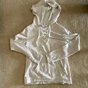 Oatmeal Tie Up Hoodie